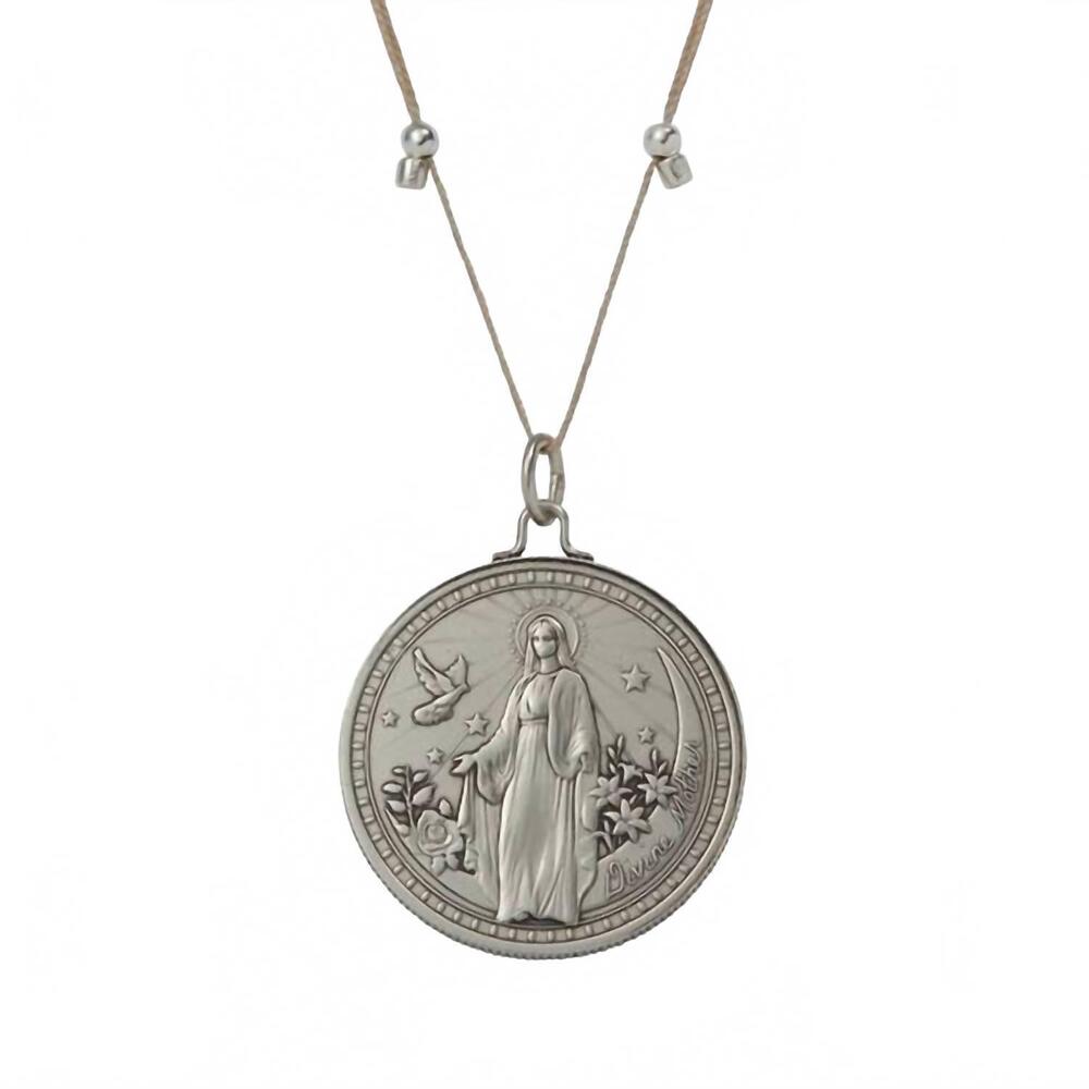 NEW &LIVY women's mother mary and archangel michael protection necklace in antiq